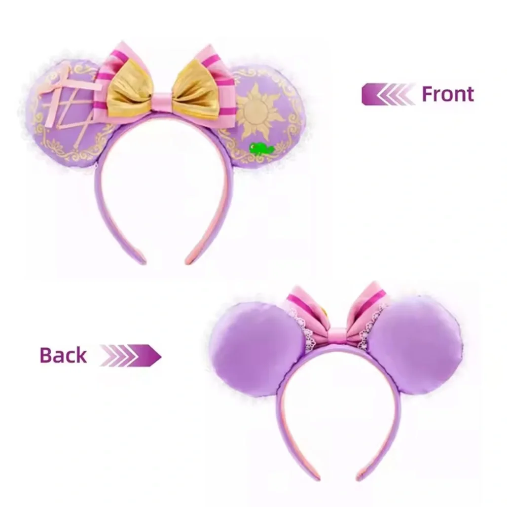Disney Parks Rapunzel Tangled Princess Purple Gold Bow Minnie Mouse Ear Headband
